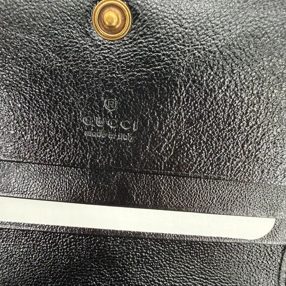 New GUCCI GG Marmont Diagonal Black and Red Leather Bifold Card Wallet W/ Box - Picture 9 of 15